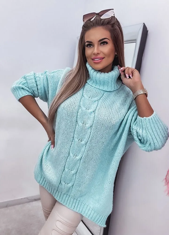 SWETER GOLF TURQUOISE