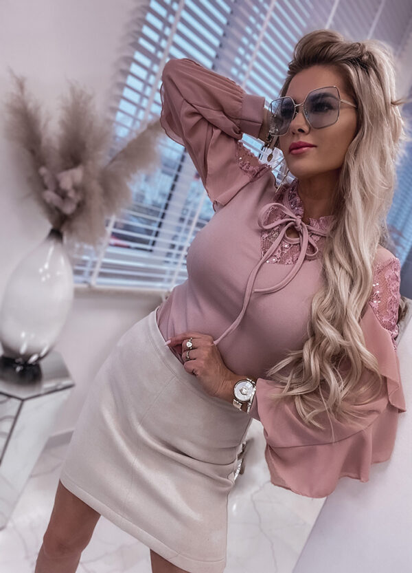 BLUZKA WIZYTOWA PASTEL PINK -501422