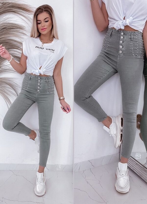 SPOPDNIE JEANS KHAKI -0