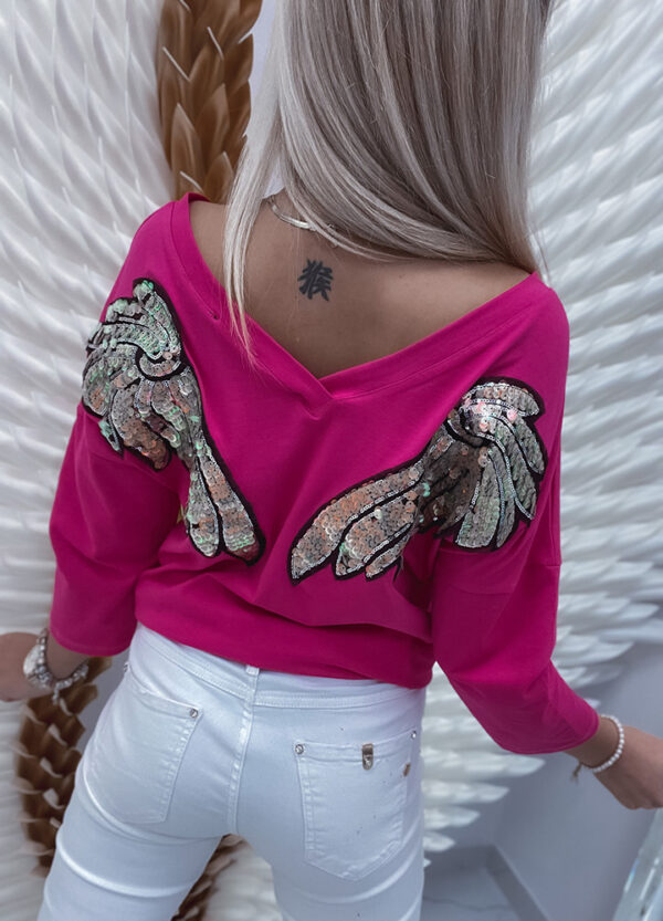 BAWEŁNIANA BLUZKA WINGS PINK-510842