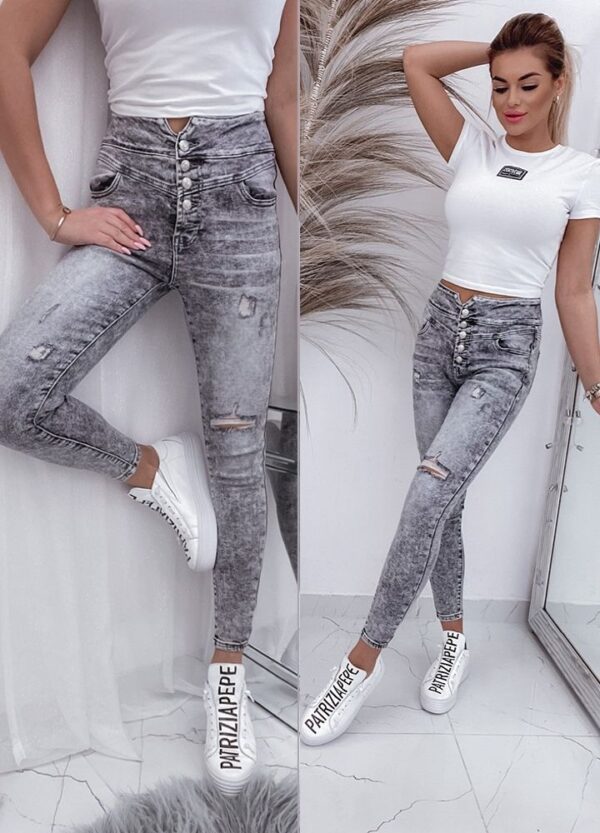 SPODNIE JEANSOWE SLIM GREY-0