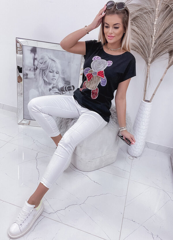 T-SHIRT SEQUINS TEDDY BLACK-517283