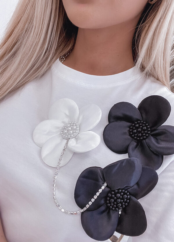 T-SHIRT FLOWERS BLACK AND WHITE-523430