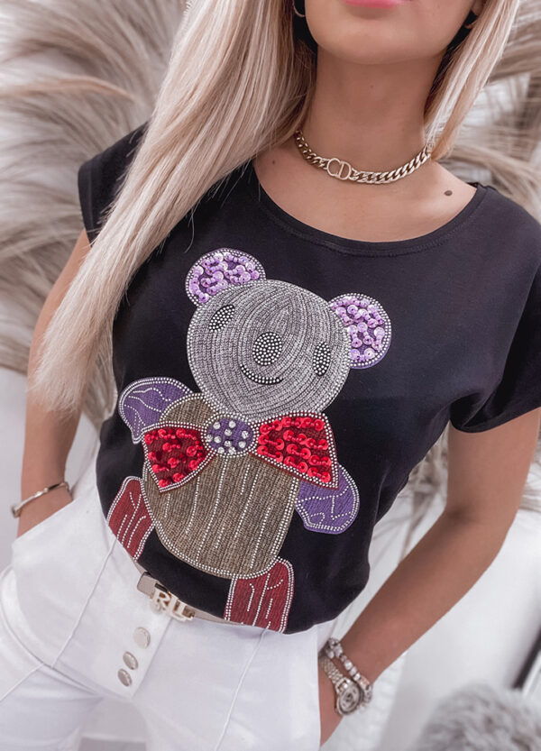 T-SHIRT SEQUINS TEDDY BLACK-517285