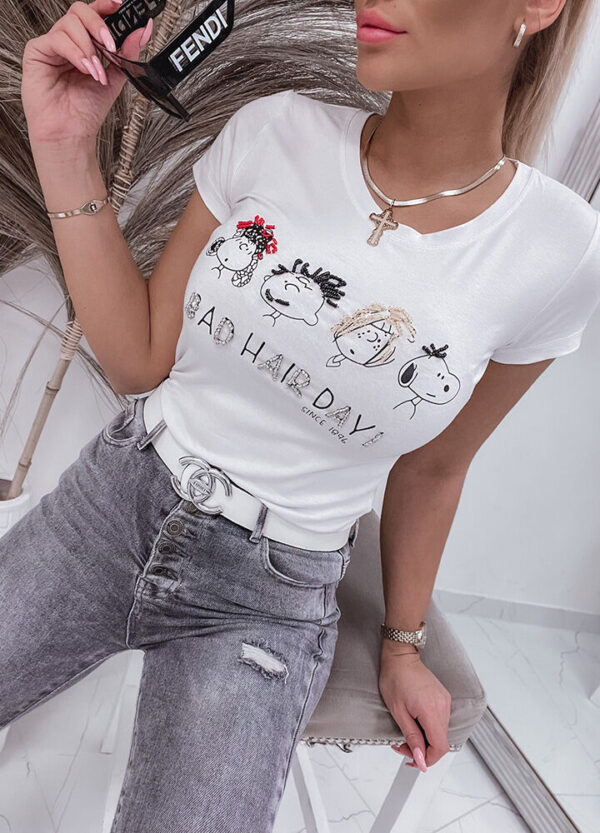 T-SHIRT BAD HAIR DAY WHITE-529685