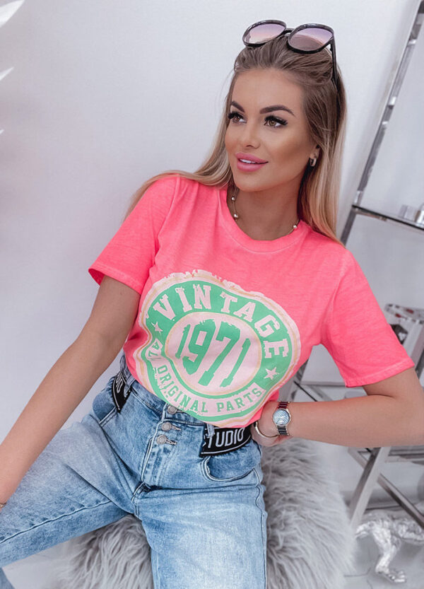 T-SHIRT VINTAGE NEON PINK-534429