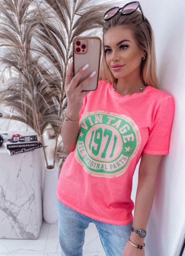 T-SHIRT VINTAGE NEON PINK-534430