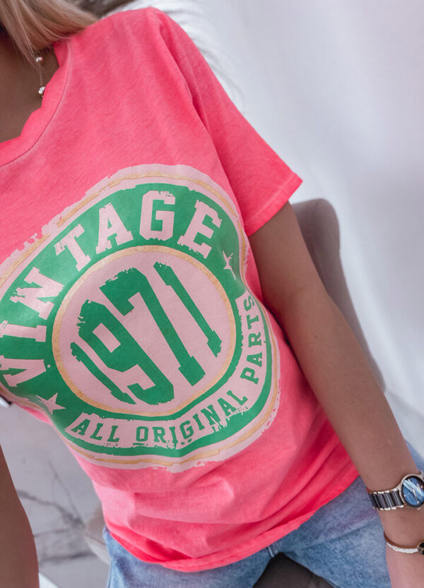 T-SHIRT VINTAGE NEON PINK-534432