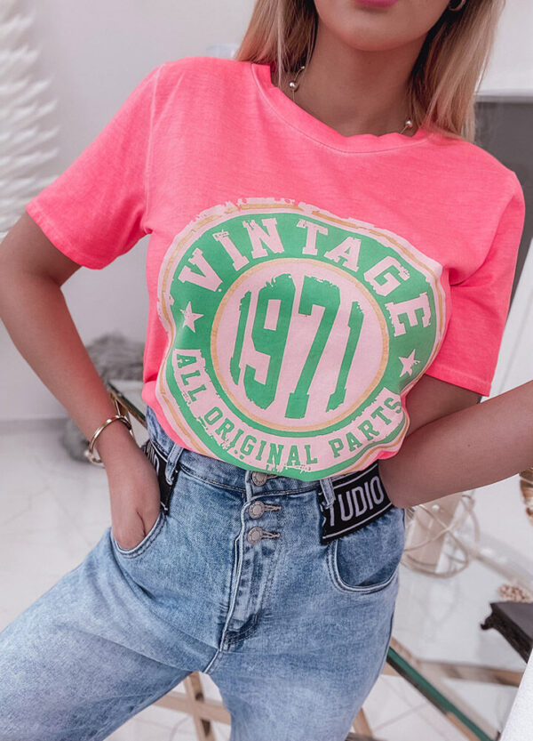 T-SHIRT VINTAGE NEON PINK-534434