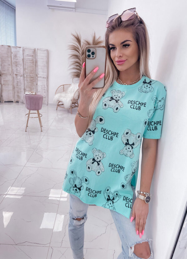 T-SHIRT / TUNIKA Z NADRUKIEM MINT-541169