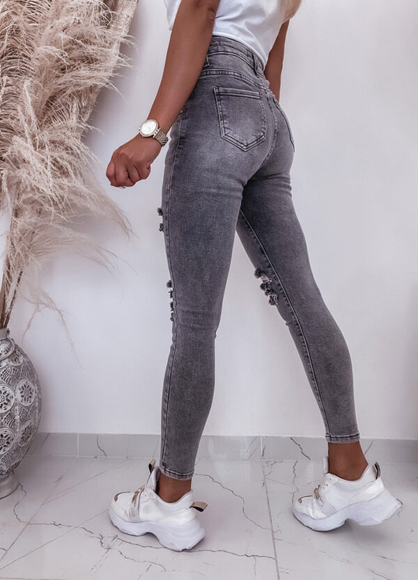 SPODNIE JEANSOWE Z PRZETARCIAMI SLIM GREY-540854