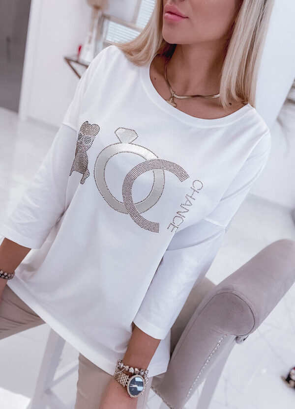 BLUZKA Z CEKINOWĄ APLIKACJĄ ONE SIZE-542542