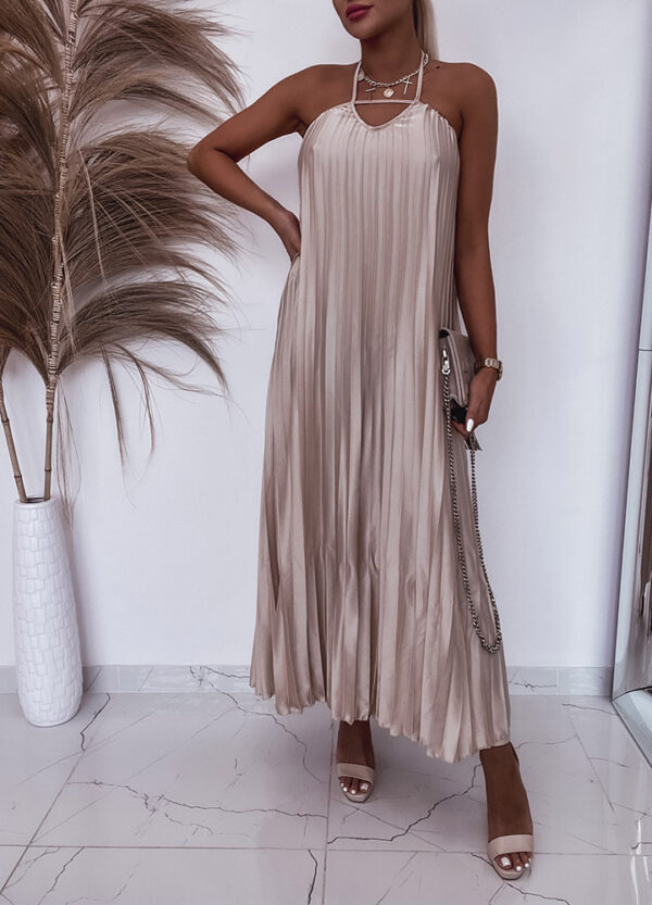 PLISOWANA SUKIENKA MAXI BEIGE-544854