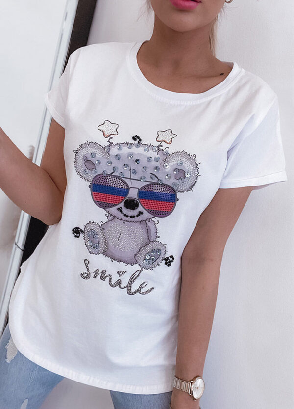 T-SHIRT SMILE BEAR WHITE-543514