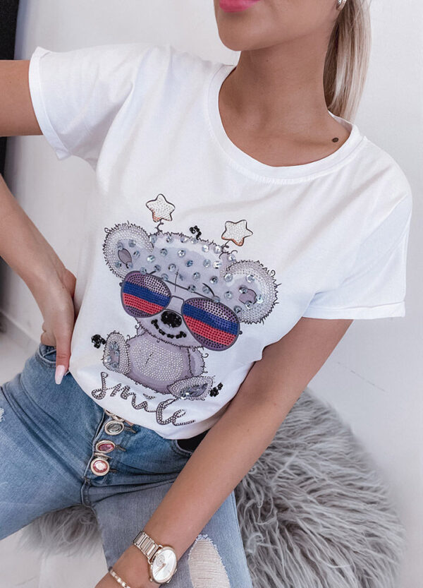 T-SHIRT SMILE BEAR WHITE-543515