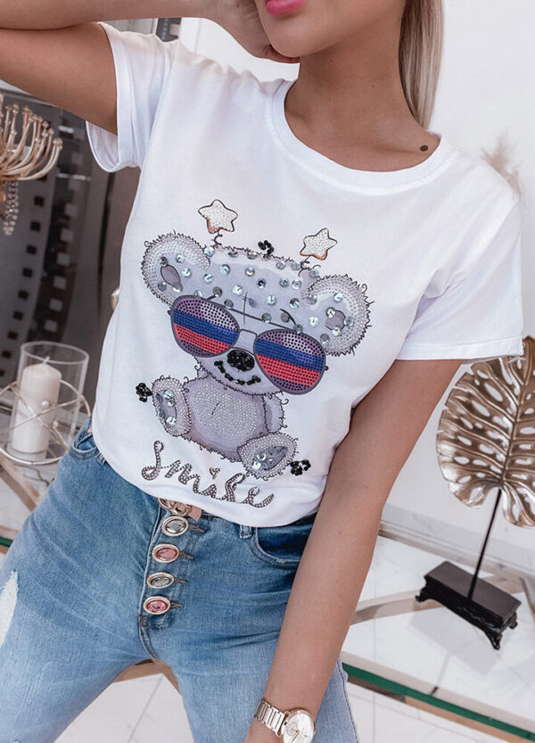 T-SHIRT SMILE BEAR WHITE-543516