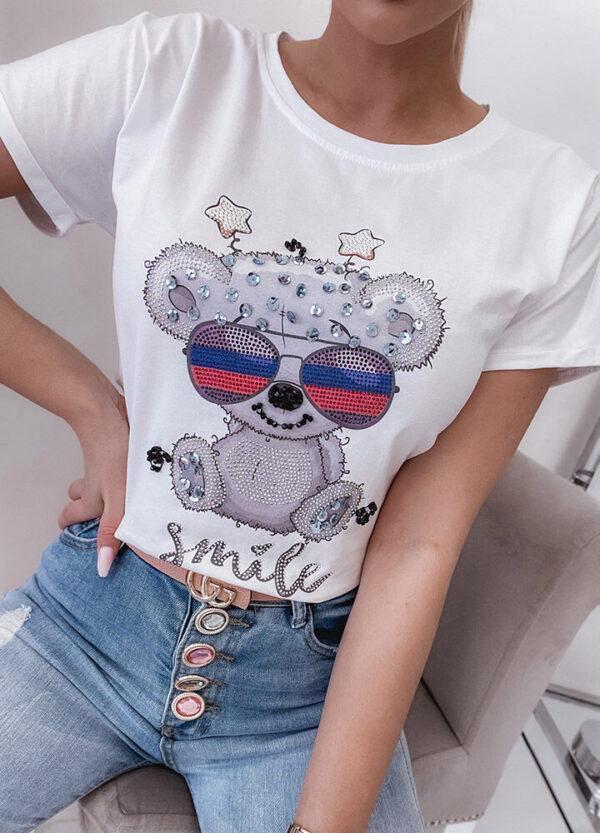 T-SHIRT SMILE BEAR WHITE-543518