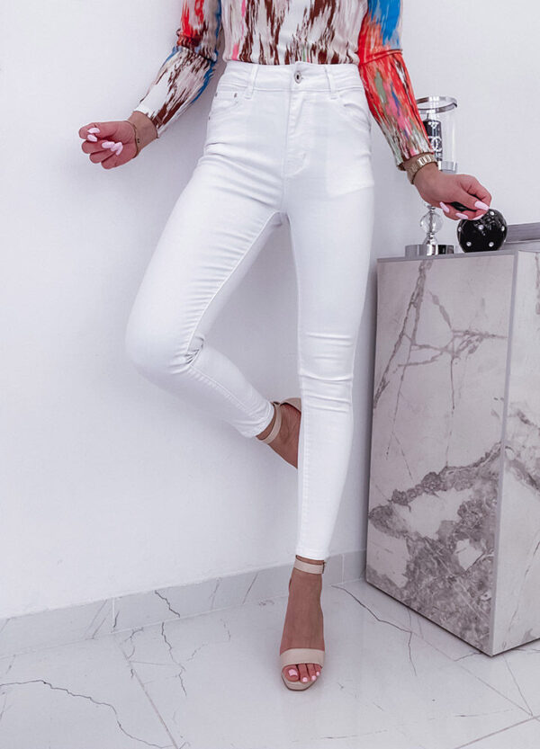 SPODNIE JEANSOWE SLIM WHITE-545802