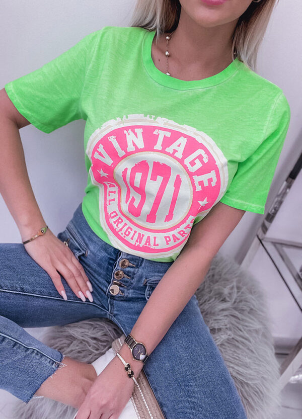 T-SHIRT VINTAGE NEON LIME-540134