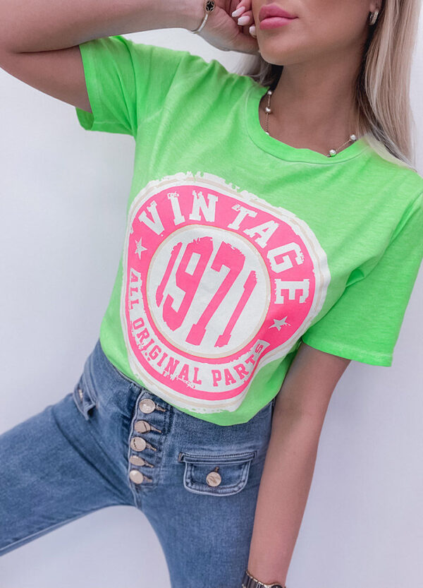 T-SHIRT VINTAGE NEON LIME-540137