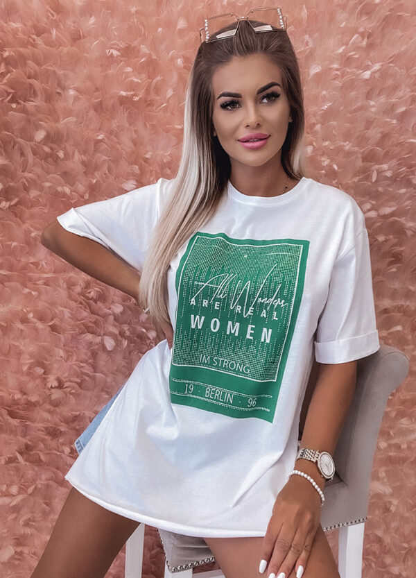 T-SHIRT / TUNIKA Z NADRUKIEM I CEKINAMI -545846