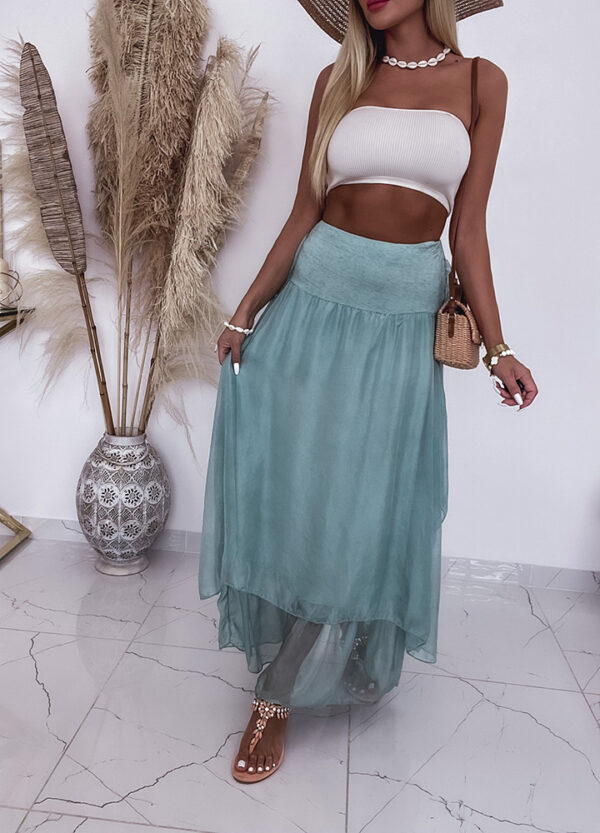 ZWIEWNA SPÓDNICA MAXI TURQUOISE-553389