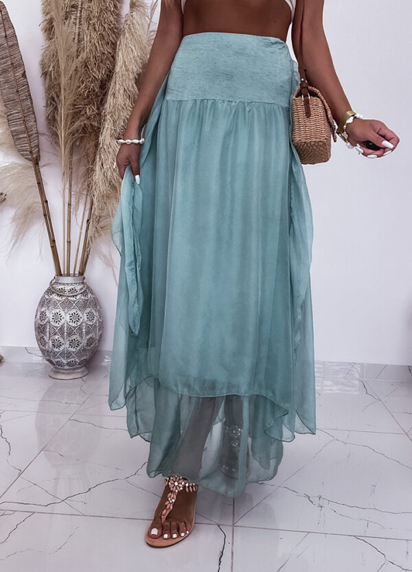 ZWIEWNA SPÓDNICA MAXI TURQUOISE-553390