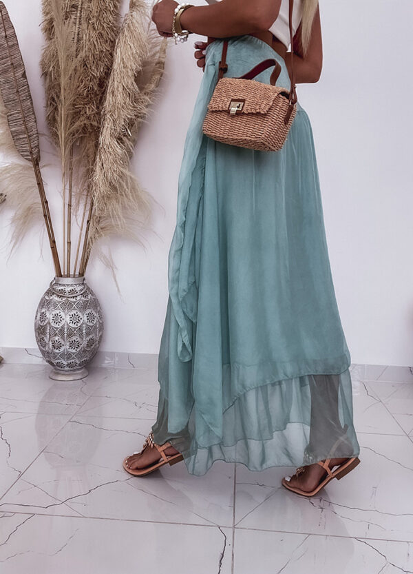 ZWIEWNA SPÓDNICA MAXI TURQUOISE-553391