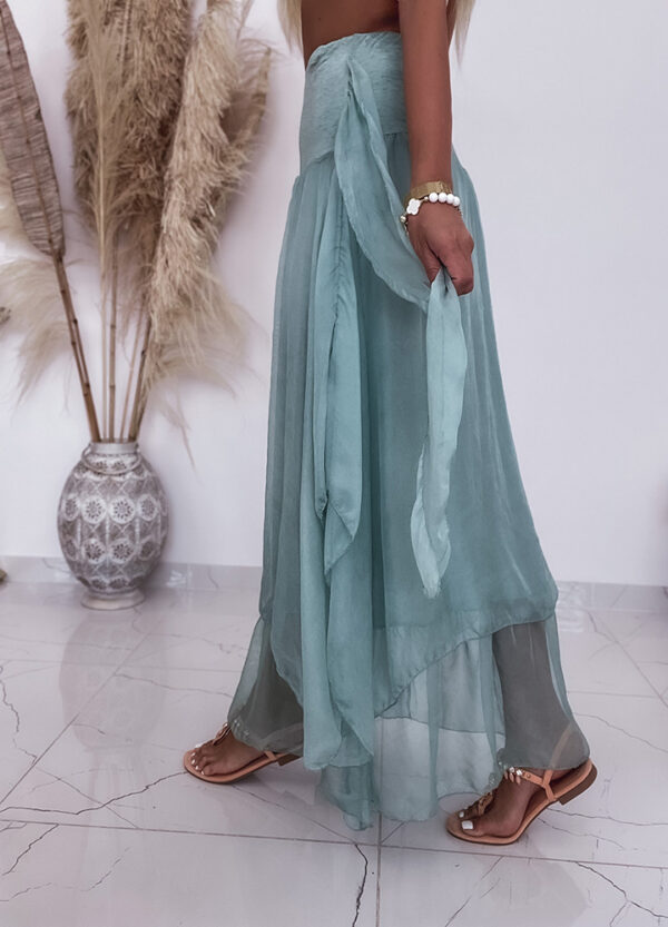 ZWIEWNA SPÓDNICA MAXI TURQUOISE-553387