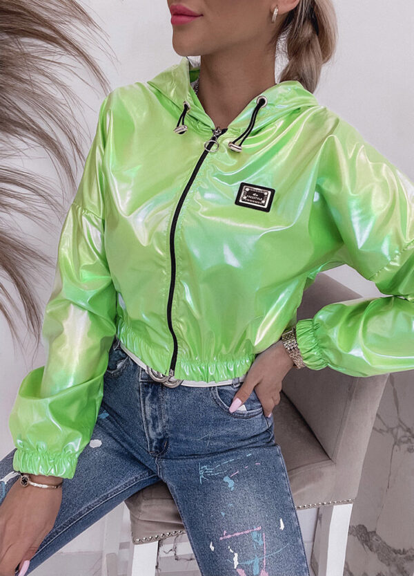 POŁYSKUJĄCA KURTKA BOMBER NEON-550219