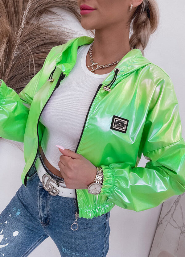 POŁYSKUJĄCA KURTKA BOMBER NEON-550224