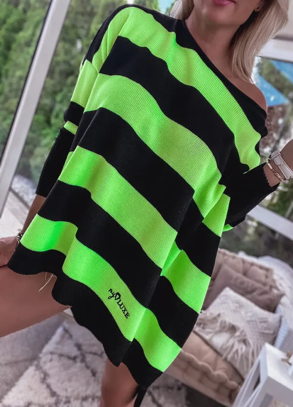 zduplikowany -MY VOGUE / SWETER NEON GREEN / DŁUŻSZY TYŁ-557123