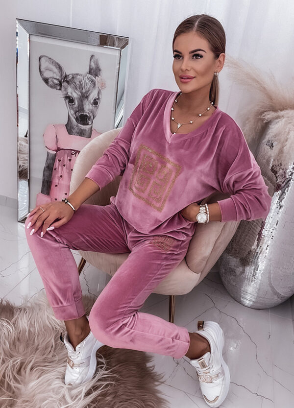 WELUROWY KOMPLET DRESOWY PALE PINK-0