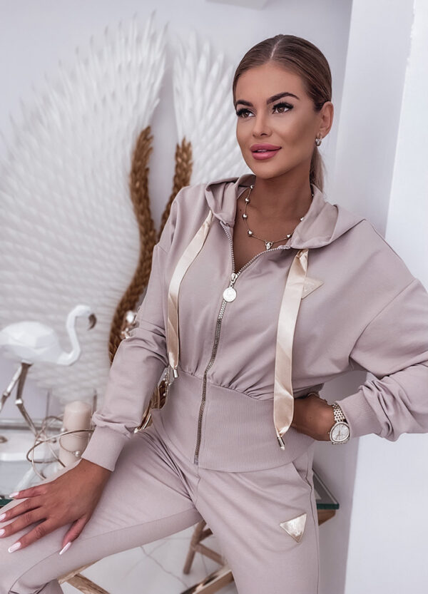 BAWEŁNIANY DRES BEIGE-565101