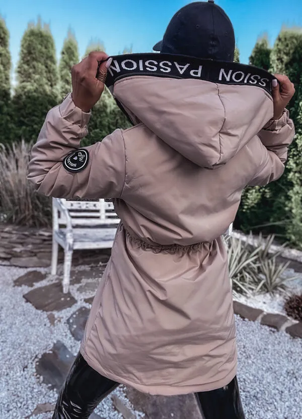 OCIEPLANY PŁASZCZ / PARKA BEIGE-566529