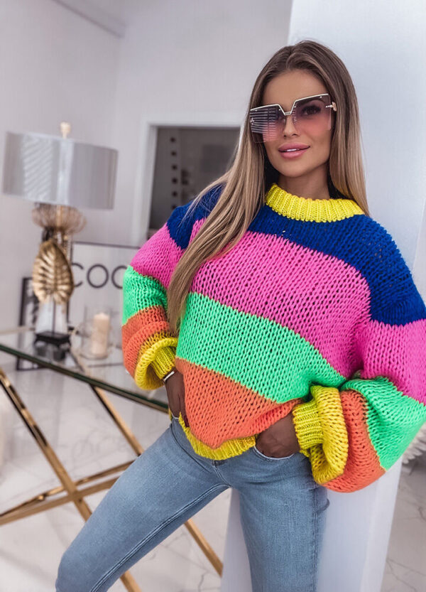 OVERSIZOWY SWETER NEON COLOR-572967