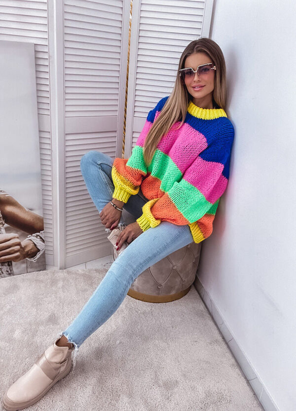 OVERSIZOWY SWETER NEON COLOR-572968