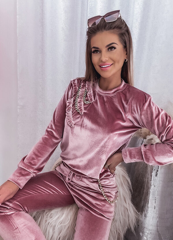 WELUROWY DRES POŁYSKUJĄCY-579951