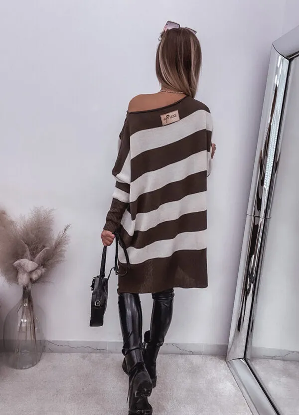 MY LUXE / SWETER W PASKI CHOCOLATE-587347