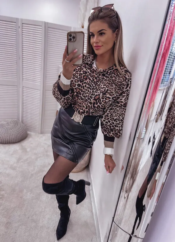 KOSZULA W CĘTKI ZAPINANA NA GUZIKI LEOPARD-584745