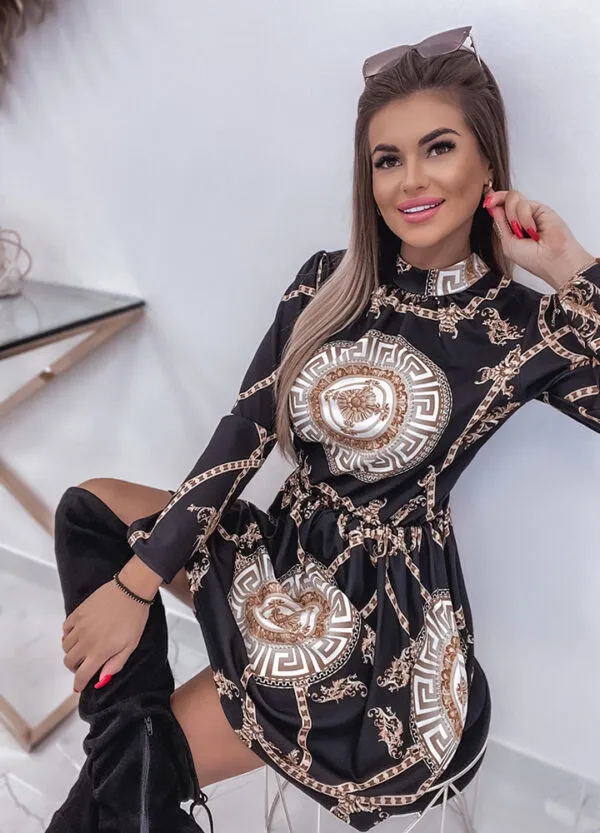 WZORZYSTA SUKIENKA GRECKI PRINT-587120