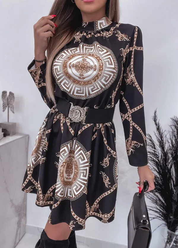 WZORZYSTA SUKIENKA GRECKI PRINT-587118