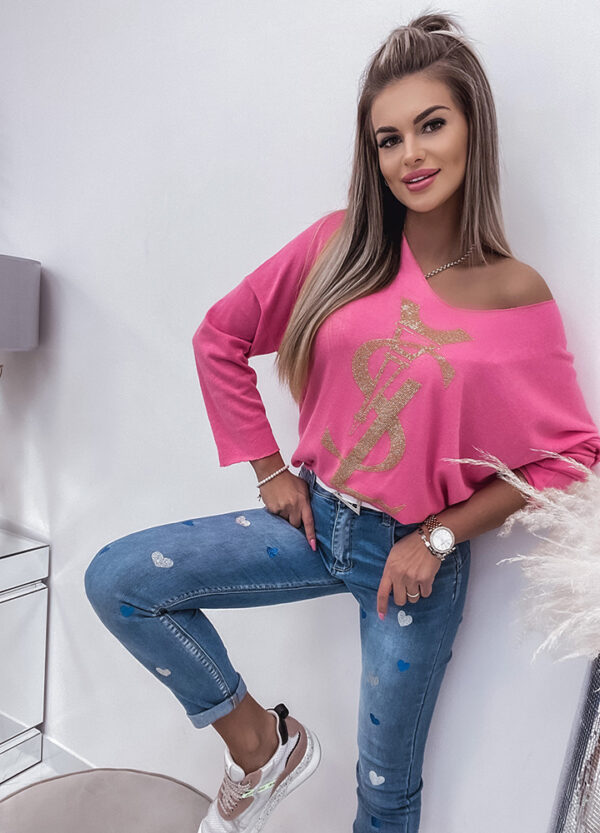 SWETER Z APLIKACJĄ YSL-592677