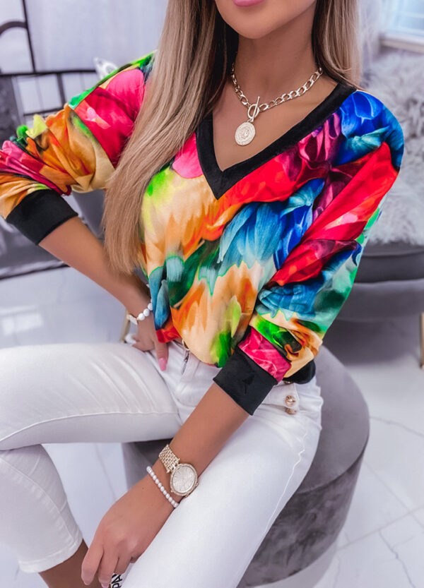 WELUROWA BLUZA COLORFUL-595882