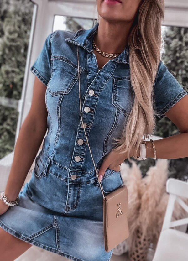 SUKIENKA JEANSOWA ZAPINANA NA GUZIKI DENIM-593926