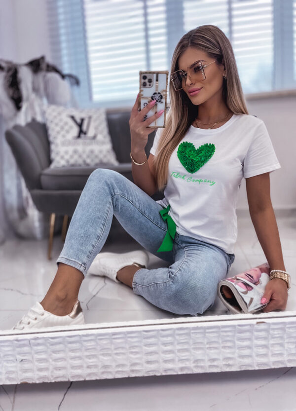 T-SHIRT Z APLIKACJĄ HEART-593107