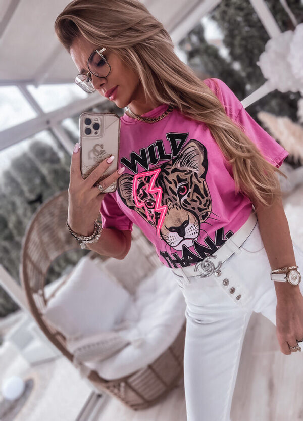 T-SHIRT Z NADRUKIEM WILD-603553