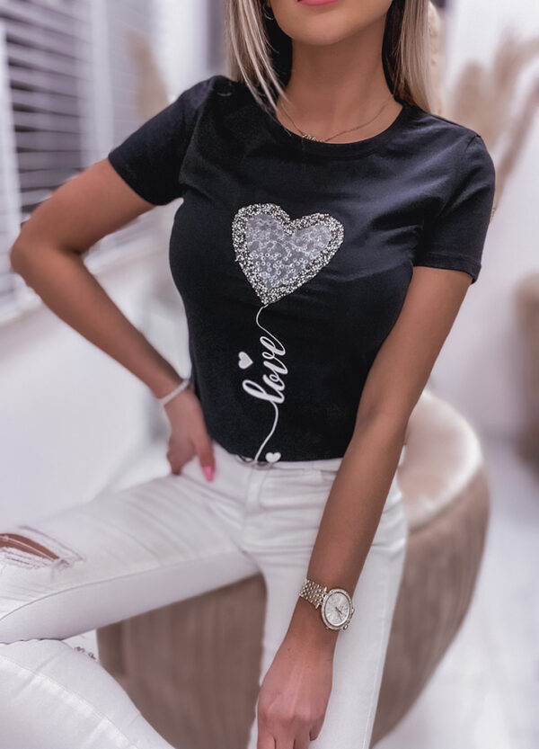 T-SHIRT HEART Z CEKINAMI-600884