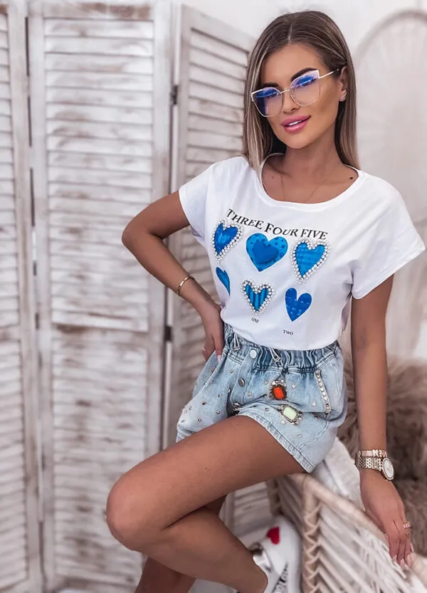 T-SHIRT Z APLIKACJAMI HEART-0