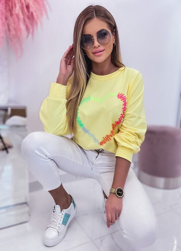 BLUZA Z WYSZYWANYM NADRUKIEM-605990